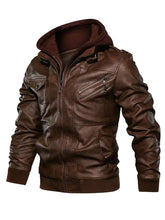 Brown Leather Bomber Jacket